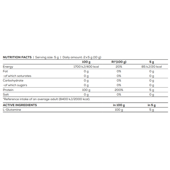 L-GLUTAMINE 100% BIOTECH 500gr