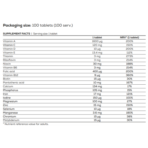 ONE-A-DAY 100 TABS BIOTECH USA