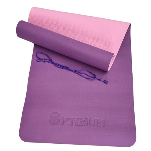 TPE YOGA MAT 183x61x0,6cm (ΜΟΒ/ΡΟΖ)