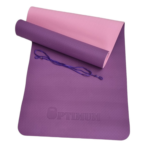 TPE YOGA MAT 183x61x0,6cm (ΜΟΒ/ΡΟΖ)
