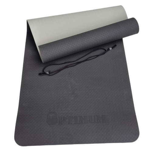 TPE YOGA MAT 183x61x0,6cm (ΜΑΥΡΟ/ΓΚΡΙ)