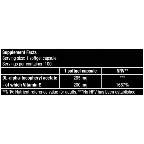 VITAMIN E 200 MG BIOTECH 100Tabs